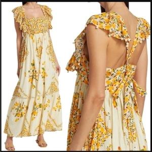 FARM Rio Yellow Floral Maxi Dress
